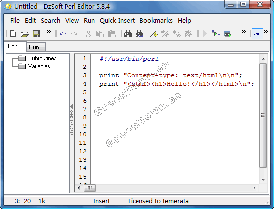 DzSoft Perl Editor V5.8.4.4Perl/CGIűд༭Թ